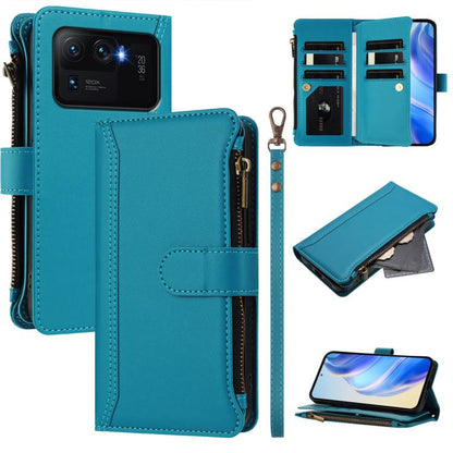 Magnetic Closure 9 Card Slots Zipper Leather Case with Hand Strap, For Xiaomi 12T / 12T Pro / Redmi K50 Ultra, For Xiaomi 12S Ultra, For Xiaomi 12 Pro / 12S Pro, For Xiaomi 12 / 12X / 12S, For Xiaomi 12 Lite, For Xiaomi Poco C40 / Redmi 10C            ...