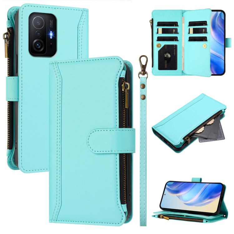 Magnetic Closure 9 Card Slots Zipper Leather Case with Hand Strap, For Xiaomi 12T / 12T Pro / Redmi K50 Ultra, For Xiaomi 12S Ultra, For Xiaomi 12 Pro / 12S Pro, For Xiaomi 12 / 12X / 12S, For Xiaomi 12 Lite, For Xiaomi Poco C40 / Redmi 10C            ...