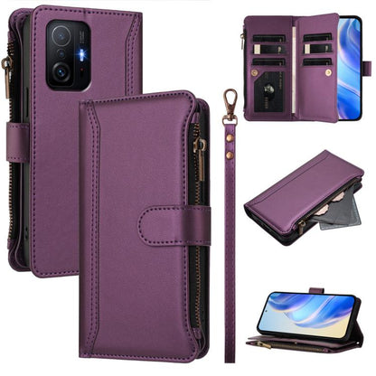 Magnetic Closure 9 Card Slots Zipper Leather Case with Hand Strap, For Xiaomi 12T / 12T Pro / Redmi K50 Ultra, For Xiaomi 12S Ultra, For Xiaomi 12 Pro / 12S Pro, For Xiaomi 12 / 12X / 12S, For Xiaomi 12 Lite, For Xiaomi Poco C40 / Redmi 10C            ...