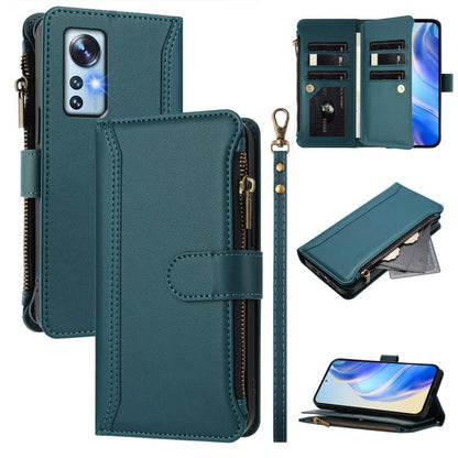 Magnetic Closure 9 Card Slots Zipper Leather Case with Hand Strap, For Xiaomi 12T / 12T Pro / Redmi K50 Ultra, For Xiaomi 12S Ultra, For Xiaomi 12 Pro / 12S Pro, For Xiaomi 12 / 12X / 12S, For Xiaomi 12 Lite, For Xiaomi Poco C40 / Redmi 10C            ...