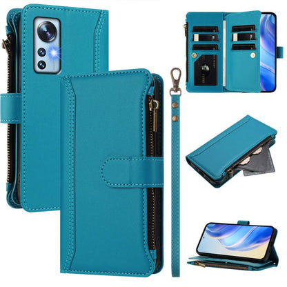 Magnetic Closure 9 Card Slots Zipper Leather Case with Hand Strap, For Xiaomi 12T / 12T Pro / Redmi K50 Ultra, For Xiaomi 12S Ultra, For Xiaomi 12 Pro / 12S Pro, For Xiaomi 12 / 12X / 12S, For Xiaomi 12 Lite, For Xiaomi Poco C40 / Redmi 10C            ...