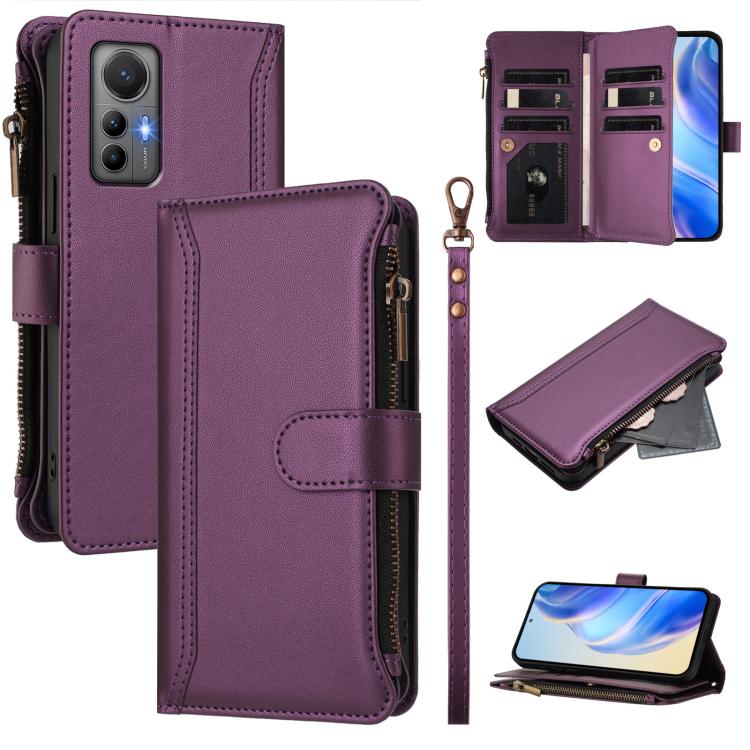 Magnetic Closure 9 Card Slots Zipper Leather Case with Hand Strap, For Xiaomi 12T / 12T Pro / Redmi K50 Ultra, For Xiaomi 12S Ultra, For Xiaomi 12 Pro / 12S Pro, For Xiaomi 12 / 12X / 12S, For Xiaomi 12 Lite, For Xiaomi Poco C40 / Redmi 10C            ...