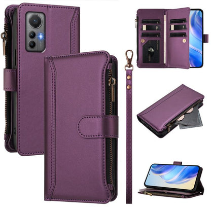 Magnetic Closure 9 Card Slots Zipper Leather Case with Hand Strap, For Xiaomi 12T / 12T Pro / Redmi K50 Ultra, For Xiaomi 12S Ultra, For Xiaomi 12 Pro / 12S Pro, For Xiaomi 12 / 12X / 12S, For Xiaomi 12 Lite, For Xiaomi Poco C40 / Redmi 10C            ...