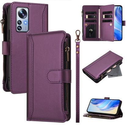 Magnetic Closure 9 Card Slots Zipper Leather Case with Hand Strap, For Xiaomi 12T / 12T Pro / Redmi K50 Ultra, For Xiaomi 12S Ultra, For Xiaomi 12 Pro / 12S Pro, For Xiaomi 12 / 12X / 12S, For Xiaomi 12 Lite, For Xiaomi Poco C40 / Redmi 10C            ...