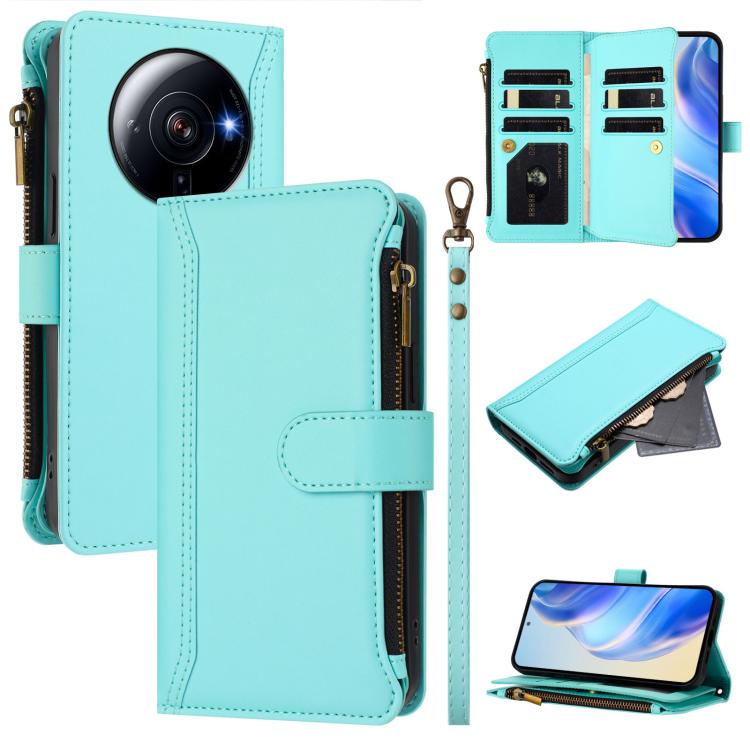 Magnetic Closure 9 Card Slots Zipper Leather Case with Hand Strap, For Xiaomi 12T / 12T Pro / Redmi K50 Ultra, For Xiaomi 12S Ultra, For Xiaomi 12 Pro / 12S Pro, For Xiaomi 12 / 12X / 12S, For Xiaomi 12 Lite, For Xiaomi Poco C40 / Redmi 10C            ...