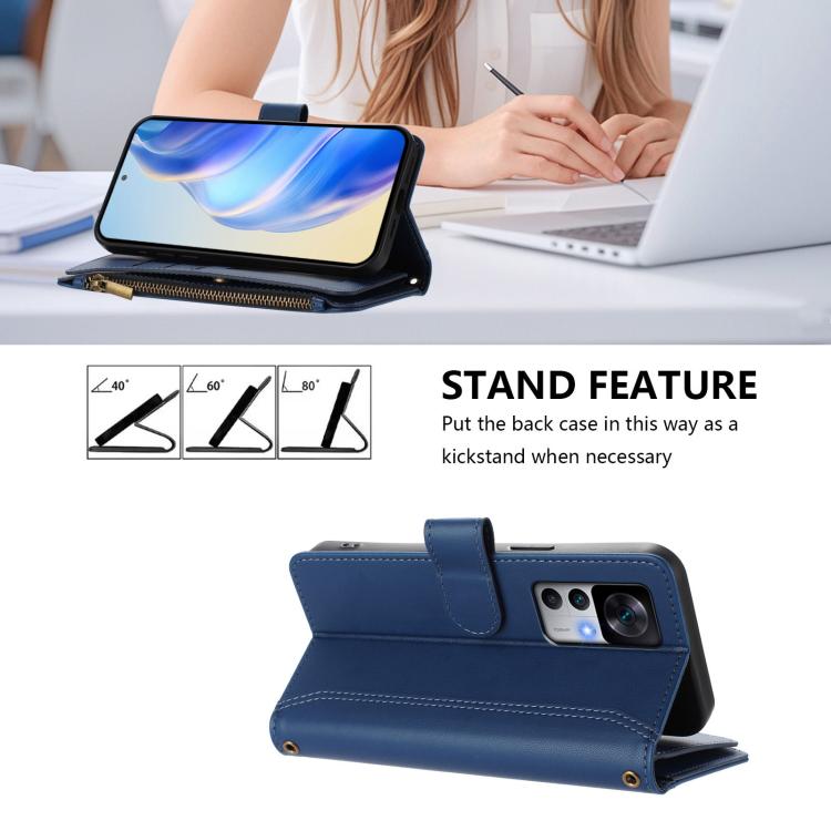Magnetic Closure 9 Card Slots Zipper Leather Case with Hand Strap, For Xiaomi 12T / 12T Pro / Redmi K50 Ultra, For Xiaomi 12S Ultra, For Xiaomi 12 Pro / 12S Pro, For Xiaomi 12 / 12X / 12S, For Xiaomi 12 Lite, For Xiaomi Poco C40 / Redmi 10C            ...