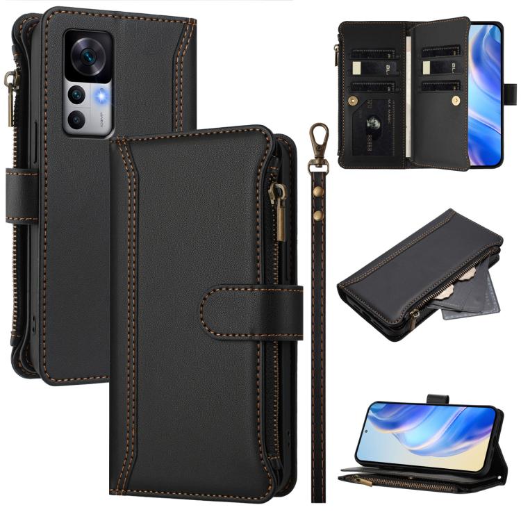 Magnetic Closure 9 Card Slots Zipper Leather Case with Hand Strap, For Xiaomi 12T / 12T Pro / Redmi K50 Ultra, For Xiaomi 12S Ultra, For Xiaomi 12 Pro / 12S Pro, For Xiaomi 12 / 12X / 12S, For Xiaomi 12 Lite, For Xiaomi Poco C40 / Redmi 10C            ...