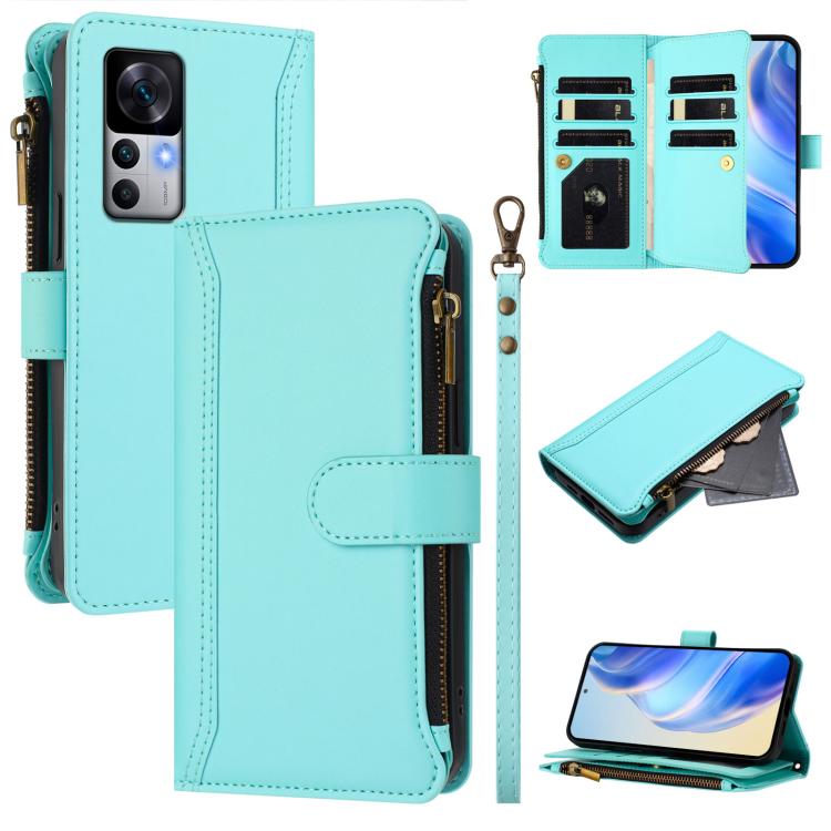 Magnetic Closure 9 Card Slots Zipper Leather Case with Hand Strap, For Xiaomi 12T / 12T Pro / Redmi K50 Ultra, For Xiaomi 12S Ultra, For Xiaomi 12 Pro / 12S Pro, For Xiaomi 12 / 12X / 12S, For Xiaomi 12 Lite, For Xiaomi Poco C40 / Redmi 10C            ...