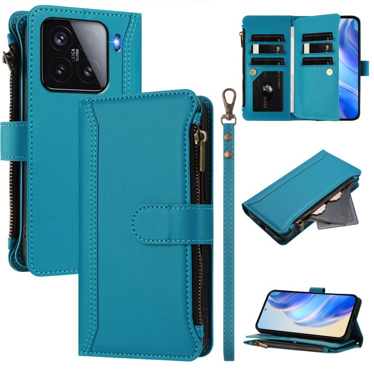 Magnetic Closure 9 Card Slots Zipper Leather Case with Hand Strap, For Xiaomi 17 Max 5G, For Xiaomi 17T Pro 5G, For Xiaomi Poco M7 4G 169mm, For Xiaomi 15T Pro 5G, For Xiaomi 15T 5G, For Xiaomi Civi 5 Pro, For Xiaomi 15S Pro                            ...