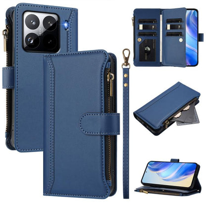 Magnetic Closure 9 Card Slots Zipper Leather Case with Hand Strap, For Xiaomi 17 Max 5G, For Xiaomi 17T Pro 5G, For Xiaomi Poco M7 4G 169mm, For Xiaomi 15T Pro 5G, For Xiaomi 15T 5G, For Xiaomi Civi 5 Pro, For Xiaomi 15S Pro                            ...