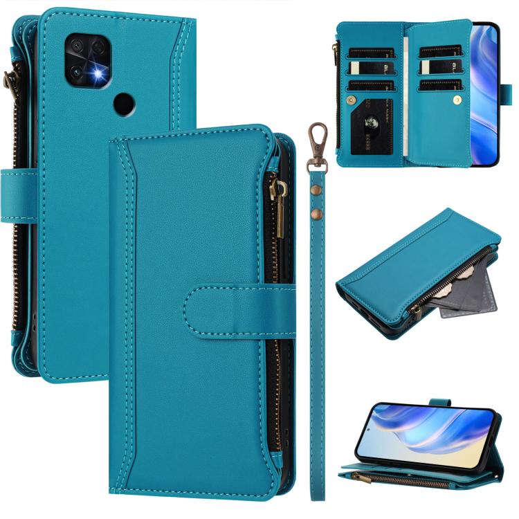 Magnetic Closure 9 Card Slots Zipper Leather Case with Hand Strap, For Xiaomi 12T / 12T Pro / Redmi K50 Ultra, For Xiaomi 12S Ultra, For Xiaomi 12 Pro / 12S Pro, For Xiaomi 12 / 12X / 12S, For Xiaomi 12 Lite, For Xiaomi Poco C40 / Redmi 10C            ...