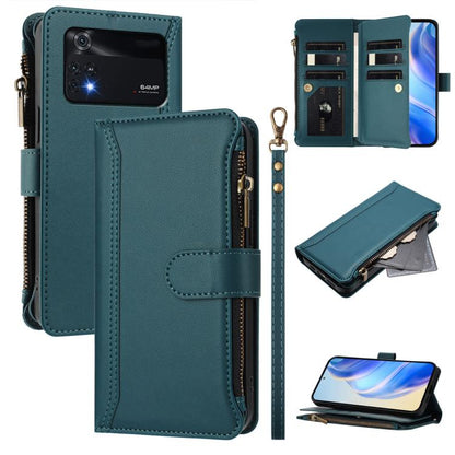 Magnetic Closure 9 Card Slots Zipper Leather Case with Hand Strap, For Xiaomi 12T / 12T Pro / Redmi K50 Ultra, For Xiaomi 12S Ultra, For Xiaomi 12 Pro / 12S Pro, For Xiaomi 12 / 12X / 12S, For Xiaomi 12 Lite, For Xiaomi Poco C40 / Redmi 10C            ...
