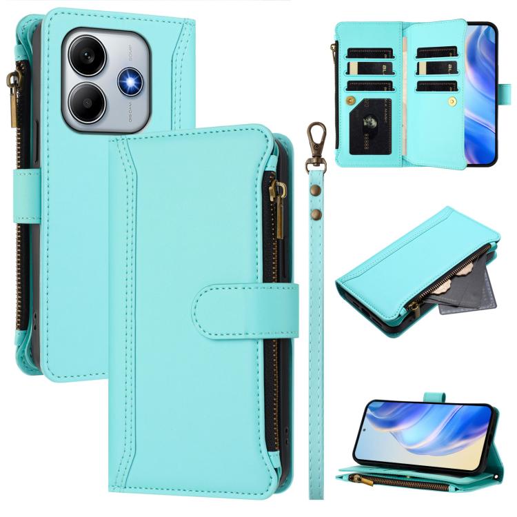 Magnetic Closure 9 Card Slots Zipper Leather Case with Hand Strap, For Xiaomi 17 Max 5G, For Xiaomi 17T Pro 5G, For Xiaomi Poco M7 4G 169mm, For Xiaomi 15T Pro 5G, For Xiaomi 15T 5G, For Xiaomi Civi 5 Pro, For Xiaomi 15S Pro                            ...