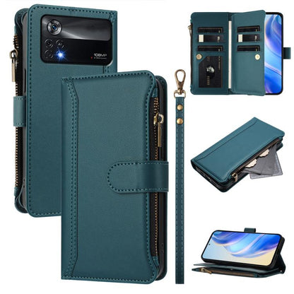 Magnetic Closure 9 Card Slots Zipper Leather Case with Hand Strap, For Xiaomi 12T / 12T Pro / Redmi K50 Ultra, For Xiaomi 12S Ultra, For Xiaomi 12 Pro / 12S Pro, For Xiaomi 12 / 12X / 12S, For Xiaomi 12 Lite, For Xiaomi Poco C40 / Redmi 10C            ...