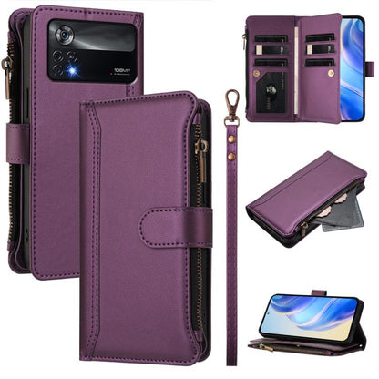 Magnetic Closure 9 Card Slots Zipper Leather Case with Hand Strap, For Xiaomi 12T / 12T Pro / Redmi K50 Ultra, For Xiaomi 12S Ultra, For Xiaomi 12 Pro / 12S Pro, For Xiaomi 12 / 12X / 12S, For Xiaomi 12 Lite, For Xiaomi Poco C40 / Redmi 10C            ...