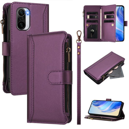 Magnetic Closure 9 Card Slots Zipper Leather Case with Hand Strap, For Xiaomi 12T / 12T Pro / Redmi K50 Ultra, For Xiaomi 12S Ultra, For Xiaomi 12 Pro / 12S Pro, For Xiaomi 12 / 12X / 12S, For Xiaomi 12 Lite, For Xiaomi Poco C40 / Redmi 10C            ...