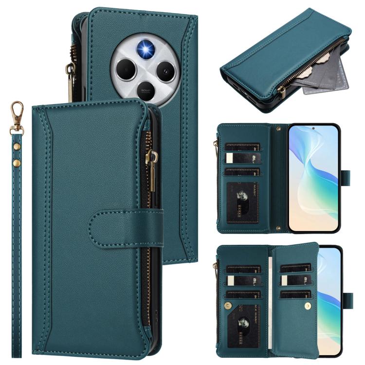 Magnetic Closure 9 Card Slots Zipper Leather Case with Hand Strap, For Xiaomi 17 Max 5G, For Xiaomi 17T Pro 5G, For Xiaomi Poco M7 4G 169mm, For Xiaomi 15T Pro 5G, For Xiaomi 15T 5G, For Xiaomi Civi 5 Pro, For Xiaomi 15S Pro                            ...