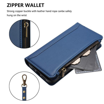 Magnetic Closure 9 Card Slots Zipper Leather Case with Hand Strap, For Xiaomi 17 Max 5G, For Xiaomi 17T Pro 5G, For Xiaomi Poco M7 4G 169mm, For Xiaomi 15T Pro 5G, For Xiaomi 15T 5G, For Xiaomi Civi 5 Pro, For Xiaomi 15S Pro                            ...