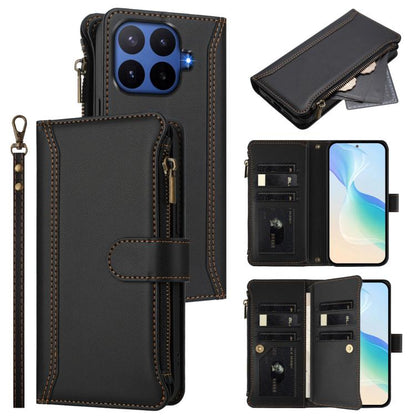Magnetic Closure 9 Card Slots Zipper Leather Case with Hand Strap, For Xiaomi 17 Max 5G, For Xiaomi 17T Pro 5G, For Xiaomi Poco M7 4G 169mm, For Xiaomi 15T Pro 5G, For Xiaomi 15T 5G, For Xiaomi Civi 5 Pro, For Xiaomi 15S Pro                            ...