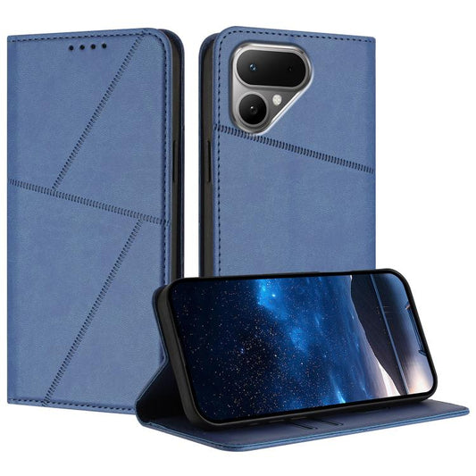 Royal blue magnetic flip phone case, frosted leather-look with camera cutout
