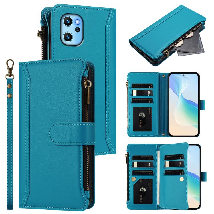 Magnetic Closure 9 Card Slots Zipper Leather Case with Hand Strap, For Umidigi G100, For Umidigi Note 100, For Umidigi Note 90, For Umidigi A15 / A15C / A15T, For Umidigi G9 5G / Note 9 5G, For Umidigi Bison X20, For Umidigi Power 7 / Power 7S         ...