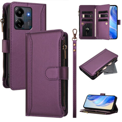 Magnetic Closure 9 Card Slots Zipper Leather Case with Hand Strap, For Redmi K80 / K80 Pro, For Redmi Note 14 Pro 4G, For Redmi Note 14 4G 163.25mm, For Redmi 14C 4G / 14R 5G / A3 Pro, For Redmi Note 14 Pro+ 5G, For Redmi K70 Ultra                     ...