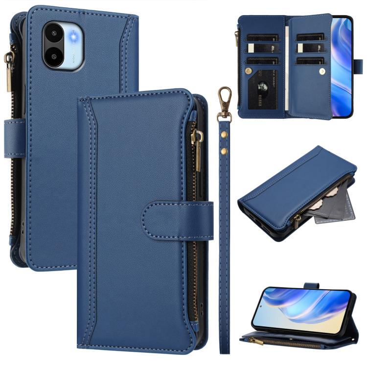 Magnetic Closure 9 Card Slots Zipper Leather Case with Hand Strap, For Redmi Note 12 Turbo / Poco F5, For Redmi K60 / K60 Pro / Poco F5 Pro, For Redmi Note 11 / 11S 4G / 12S 4G, For Redmi A1+ / A2+ / Poco C50 / Poco C51, For Redmi Note 11 Pro 4G / 5G  ...