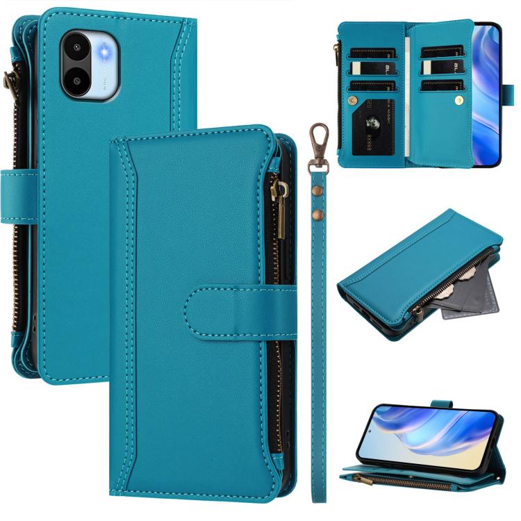 Magnetic Closure 9 Card Slots Zipper Leather Case with Hand Strap, For Redmi Note 12 Turbo / Poco F5, For Redmi K60 / K60 Pro / Poco F5 Pro, For Redmi Note 11 / 11S 4G / 12S 4G, For Redmi A1+ / A2+ / Poco C50 / Poco C51, For Redmi Note 11 Pro 4G / 5G  ...