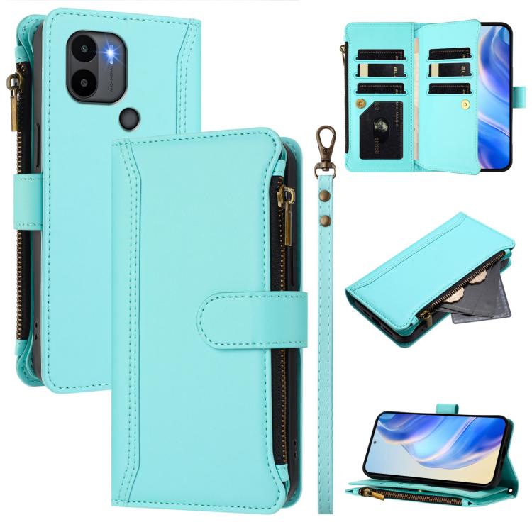 Magnetic Closure 9 Card Slots Zipper Leather Case with Hand Strap, For Redmi Note 12 Turbo / Poco F5, For Redmi K60 / K60 Pro / Poco F5 Pro, For Redmi Note 11 / 11S 4G / 12S 4G, For Redmi A1+ / A2+ / Poco C50 / Poco C51, For Redmi Note 11 Pro 4G / 5G  ...