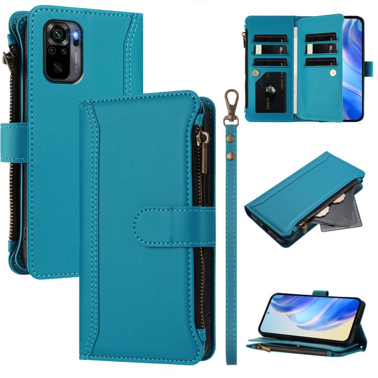 Magnetic Closure 9 Card Slots Zipper Leather Case with Hand Strap, For Redmi Note 12 Turbo / Poco F5, For Redmi K60 / K60 Pro / Poco F5 Pro, For Redmi Note 11 / 11S 4G / 12S 4G, For Redmi A1+ / A2+ / Poco C50 / Poco C51, For Redmi Note 11 Pro 4G / 5G  ...