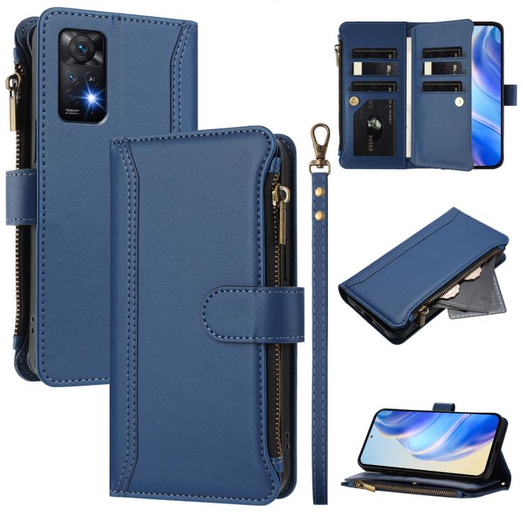 Magnetic Closure 9 Card Slots Zipper Leather Case with Hand Strap, For Redmi Note 12 Turbo / Poco F5, For Redmi K60 / K60 Pro / Poco F5 Pro, For Redmi Note 11 / 11S 4G / 12S 4G, For Redmi A1+ / A2+ / Poco C50 / Poco C51, For Redmi Note 11 Pro 4G / 5G  ...
