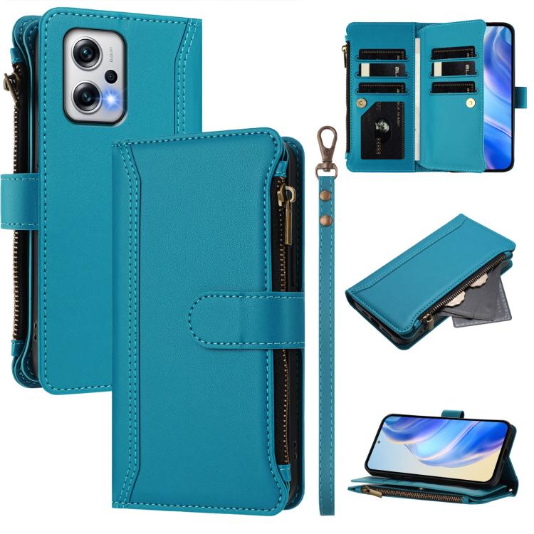 Magnetic Closure 9 Card Slots Zipper Leather Case with Hand Strap, For Redmi K80 / K80 Pro, For Redmi Note 14 Pro 4G, For Redmi Note 14 4G 163.25mm, For Redmi 14C 4G / 14R 5G / A3 Pro, For Redmi Note 14 Pro+ 5G, For Redmi K70 Ultra                     ...