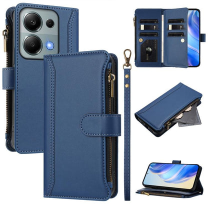 Magnetic Closure 9 Card Slots Zipper Leather Case with Hand Strap, For Redmi K80 / K80 Pro, For Redmi Note 14 Pro 4G, For Redmi Note 14 4G 163.25mm, For Redmi 14C 4G / 14R 5G / A3 Pro, For Redmi Note 14 Pro+ 5G, For Redmi K70 Ultra                     ...