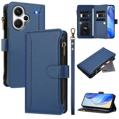 Magnetic Closure 9 Card Slots Zipper Leather Case with Hand Strap, For Redmi K80 / K80 Pro, For Redmi Note 14 Pro 4G, For Redmi Note 14 4G 163.25mm, For Redmi 14C 4G / 14R 5G / A3 Pro, For Redmi Note 14 Pro+ 5G, For Redmi K70 Ultra                     ...