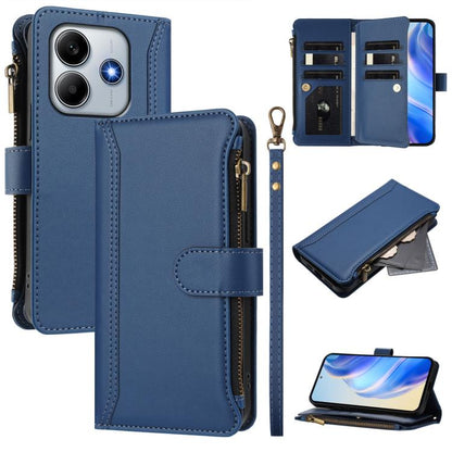 Magnetic Closure 9 Card Slots Zipper Leather Case with Hand Strap, For Redmi K80 / K80 Pro, For Redmi Note 14 Pro 4G, For Redmi Note 14 4G 163.25mm, For Redmi 14C 4G / 14R 5G / A3 Pro, For Redmi Note 14 Pro+ 5G, For Redmi K70 Ultra                     ...