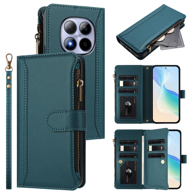 Magnetic Closure 9 Card Slots Zipper Leather Case with Hand Strap, For Redmi A5 4G 171.7mm / Poco C71, For Redmi K90 Max 5G, For Redmi A7 Pro 4G Global / Poco C85x 5G, For Redmi 15a 5G Global, For Redmi Turbo 5 Max 5G/Poco X8 Pro Max 5G                ...