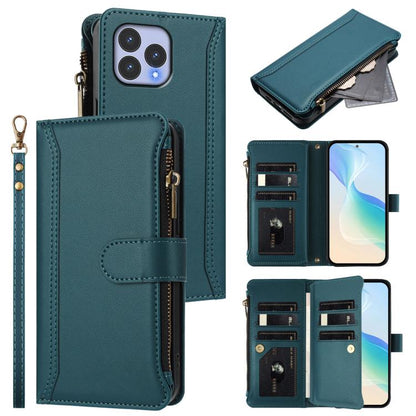Magnetic Closure 9 Card Slots Zipper Leather Case with Hand Strap, For Wiko T60 / Cubot P80, For Wiko T20