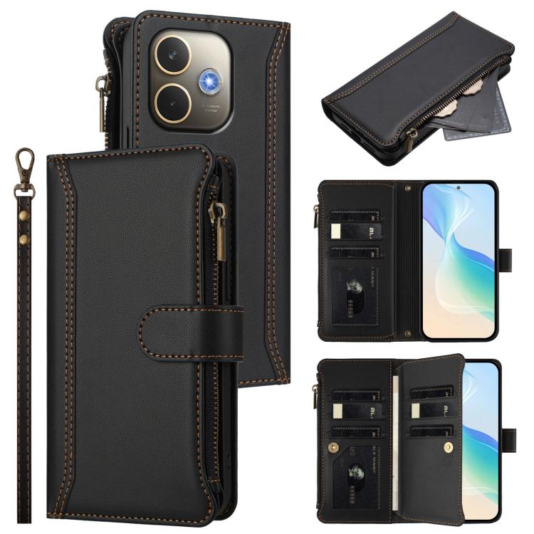 Magnetic Closure 9 Card Slots Zipper Leather Case with Hand Strap, For OPPO Reno16 F 5G/Reno16 FS 5G, For OPPO Reno16/Reno16 Pro 5G Global, For OPPO Find X9s Pro 5G, For OPPO Find X9 Ultra, For OPPO Find X9, For OPPO A6 GT 5G, For OPPO Find X9 Pro     ...