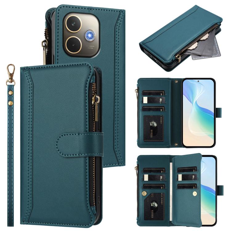 Magnetic Closure 9 Card Slots Zipper Leather Case with Hand Strap, For OPPO Reno16 F 5G/Reno16 FS 5G, For OPPO Reno16/Reno16 Pro 5G Global, For OPPO Find X9s Pro 5G, For OPPO Find X9 Ultra, For OPPO Find X9, For OPPO A6 GT 5G, For OPPO Find X9 Pro     ...