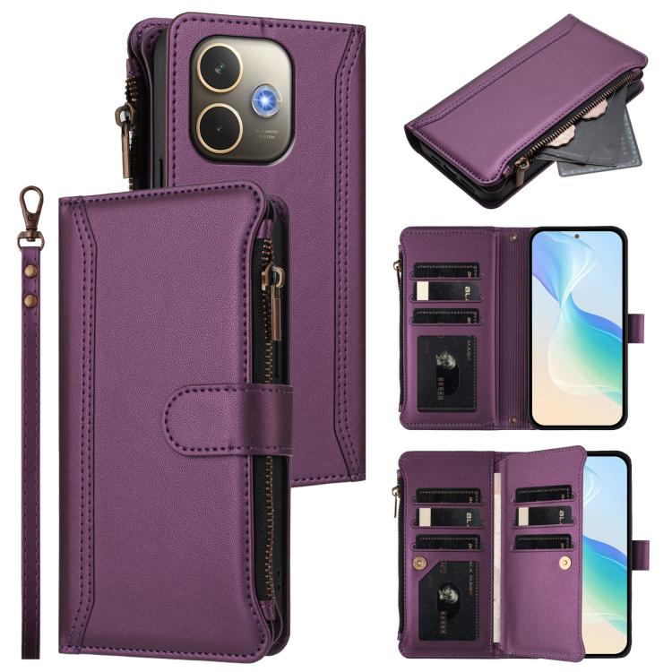 Magnetic Closure 9 Card Slots Zipper Leather Case with Hand Strap, For OPPO Reno16 F 5G/Reno16 FS 5G, For OPPO Reno16/Reno16 Pro 5G Global, For OPPO Find X9s Pro 5G, For OPPO Find X9 Ultra, For OPPO Find X9, For OPPO A6 GT 5G, For OPPO Find X9 Pro     ...