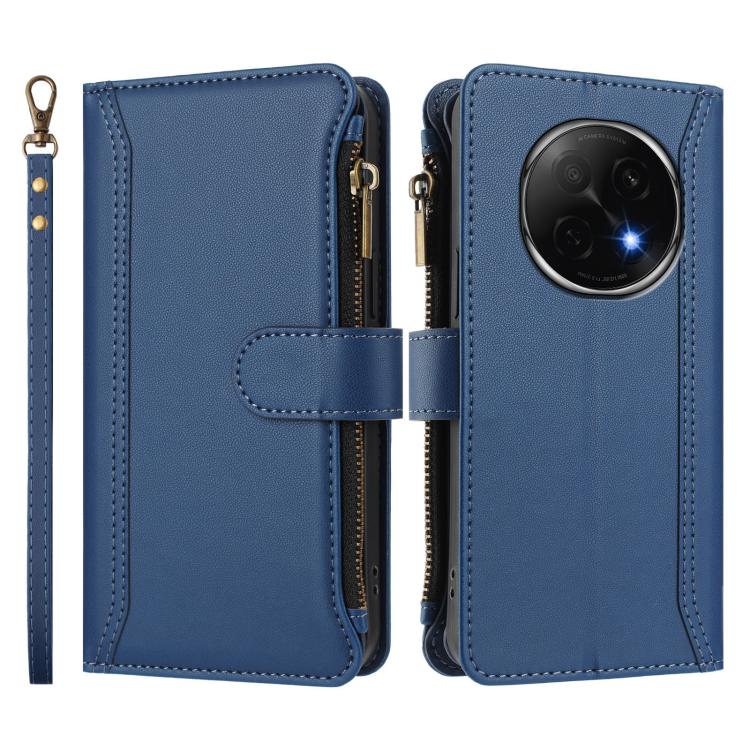Magnetic Closure 9 Card Slots Zipper Leather Case with Hand Strap, For OPPO F29 Pro 5G Global, For OPPO F29 5G Global, For OPPO Reno13 F 5G/Reno13 F 4G India, For OPPO A3 4G Global / A60 5G Global, For OPPO Find X8 5G Global                            ...