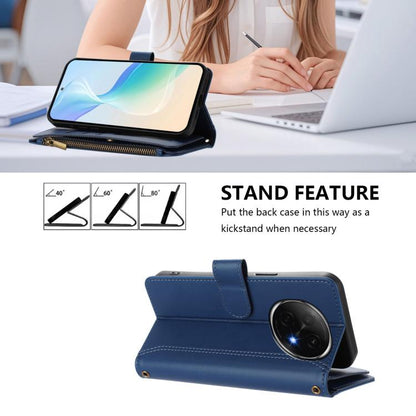 Magnetic Closure 9 Card Slots Zipper Leather Case with Hand Strap, For OPPO F29 Pro 5G Global, For OPPO F29 5G Global, For OPPO Reno13 F 5G/Reno13 F 4G India, For OPPO A3 4G Global / A60 5G Global, For OPPO Find X8 5G Global                            ...