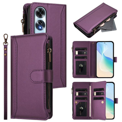 Magnetic Closure 9 Card Slots Zipper Leather Case with Hand Strap, For OPPO F29 Pro 5G Global, For OPPO F29 5G Global, For OPPO Reno13 F 5G/Reno13 F 4G India, For OPPO A3 4G Global / A60 5G Global, For OPPO Find X8 5G Global                            ...