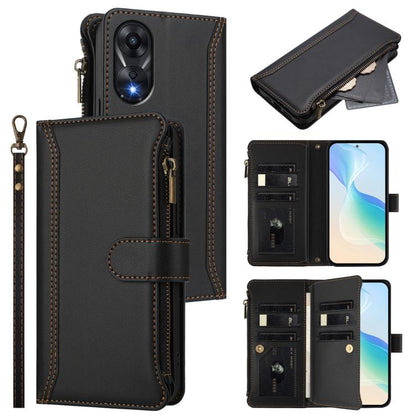 Magnetic Closure 9 Card Slots Zipper Leather Case with Hand Strap, For OPPO F29 Pro 5G Global, For OPPO F29 5G Global, For OPPO Reno13 F 5G/Reno13 F 4G India, For OPPO A3 4G Global / A60 5G Global, For OPPO Find X8 5G Global                            ...