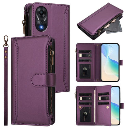 Magnetic Closure 9 Card Slots Zipper Leather Case with Hand Strap, For OPPO F29 Pro 5G Global, For OPPO F29 5G Global, For OPPO Reno13 F 5G/Reno13 F 4G India, For OPPO A3 4G Global / A60 5G Global, For OPPO Find X8 5G Global                            ...