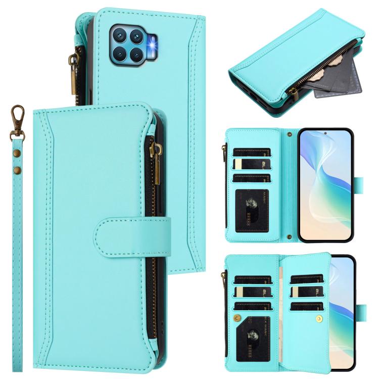 Magnetic Closure 9 Card Slots Zipper Leather Case with Hand Strap, For OPPO F19 Pro / Reno5 F / Reno5 Lite, For OPPO A94 5G Global / Reno5 Z, For OPPO A54 5G / A74 5G, For OPPO A93 4G 2020 Global / F17 Pro, For OPPO A72 / A52 / A92 4G, For OPPO A92S 5G...