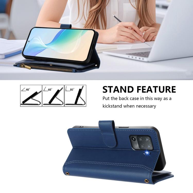 Magnetic Closure 9 Card Slots Zipper Leather Case with Hand Strap, For OPPO F19 Pro / Reno5 F / Reno5 Lite, For OPPO A94 5G Global / Reno5 Z, For OPPO A54 5G / A74 5G, For OPPO A93 4G 2020 Global / F17 Pro, For OPPO A72 / A52 / A92 4G, For OPPO A92S 5G...