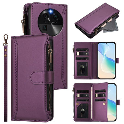 Magnetic Closure 9 Card Slots Zipper Leather Case with Hand Strap, For OPPO Find X8 Pro 5G Global, For OPPO A78 5G Global / A1X 5G, For OPPO Find X6 Pro 5G Global, For OPPO Find X6 5G Global, For OPPO A1 Pro 5G / Reno8 T 5G Global                      ...