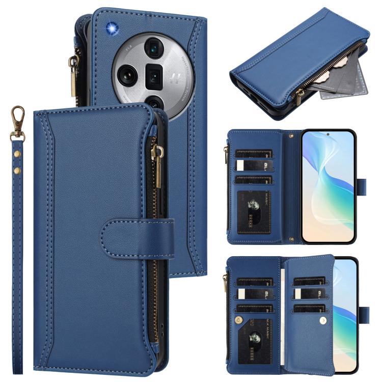 Magnetic Closure 9 Card Slots Zipper Leather Case with Hand Strap, For OPPO F29 Pro 5G Global, For OPPO F29 5G Global, For OPPO Reno13 F 5G/Reno13 F 4G India, For OPPO A3 4G Global / A60 5G Global, For OPPO Find X8 5G Global                            ...