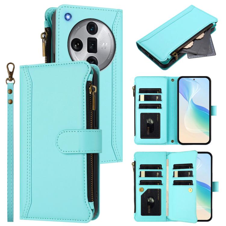 Magnetic Closure 9 Card Slots Zipper Leather Case with Hand Strap, For OPPO F29 Pro 5G Global, For OPPO F29 5G Global, For OPPO Reno13 F 5G/Reno13 F 4G India, For OPPO A3 4G Global / A60 5G Global, For OPPO Find X8 5G Global                            ...